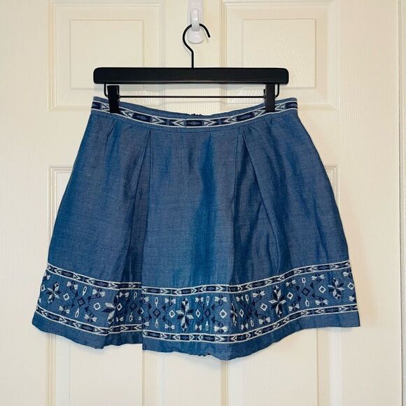 Sea New York Denim Cotton Embroidered Skirt size 10 - Picture 12 of 12